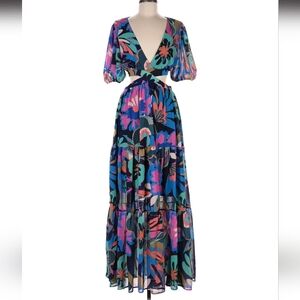 Baltic Born Floral Maxi Dress in Navy, Blue, Pink & Green